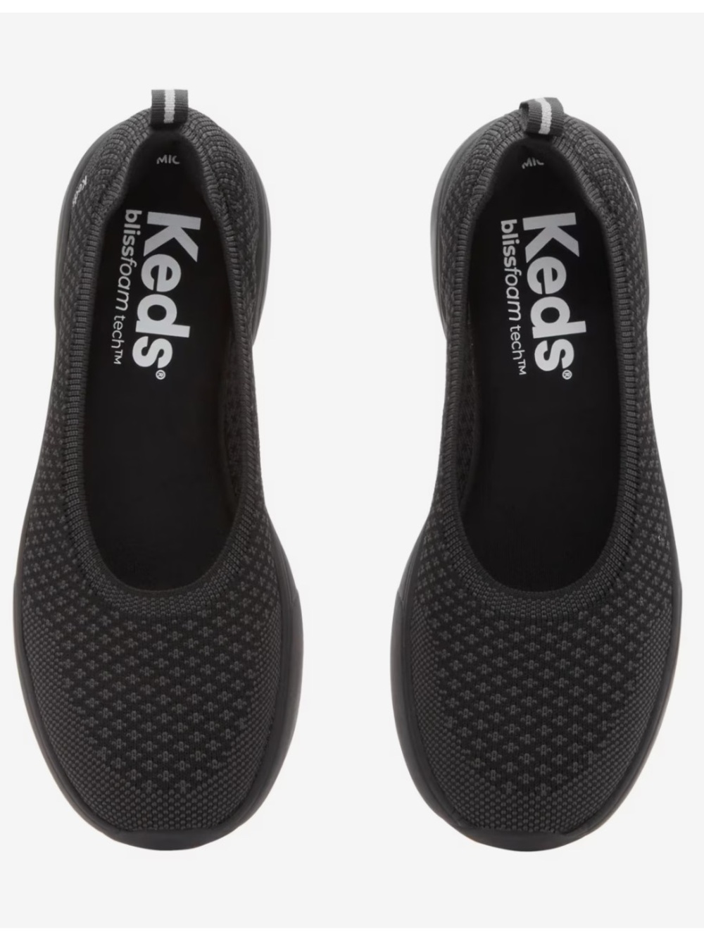 Keds Women’s Size Size 8.5W BlissWalk Skimmer Shoe Black BlissFoam Tech Slip On